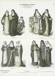 Trajes femeninos de órdenes religiosas cristianas, finales del siglo XVIII