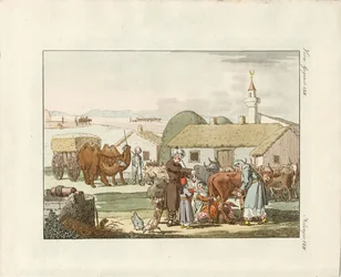 Habitantes de Crimea (grabado en color)