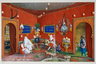 Sala oriental de Villa Lazarovich, residencia en Trieste de Maximiliano de Habsburgo (1832-1867), temple de Germano Prosdocimi