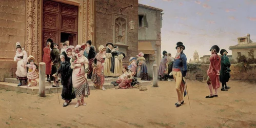 Saliendo de la iglesia