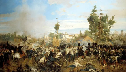 Batalla de Magenta. Pintura de Gerolamo (Girolamo) Induno