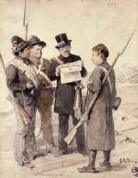 Cinco días de Milán, de Gerolamo Induno (1827-1890), acuarela