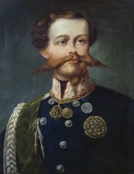 Retrato de Víctor Manuel II (1820-1878), rey de Italia, de Gerolamo Induno, óleo sobre lienzo