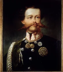 Retrato de Víctor Manuel II (Víctor-Emmanuel) (Vittorio Emanuele) (1820 - 1878) por Gerolamo (Girolamo) Induno. Museo del Risorgimento. Milán.