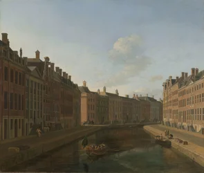 Vista de la curva de oro en el Herengracht desde el este