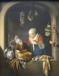 Vendedor de arenques y niño