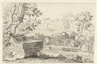 Paisaje con ruinas antiguas