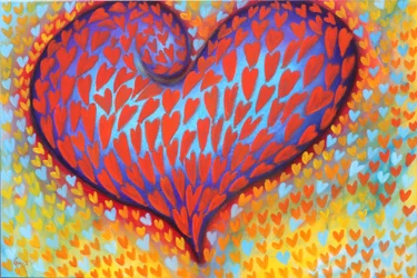 Corazones de confeti, 2023 (acrílico sobre lienzo)