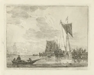 Barcos en un embarcadero Paisajes marinos con barcos (título de la serie)