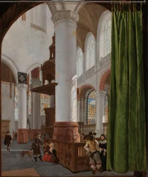 Interior de la Oude Kerk en Delft