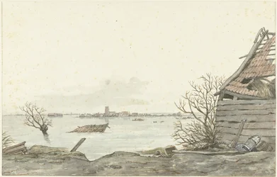 Vista del Ransdorp inundado, febrero de 1825