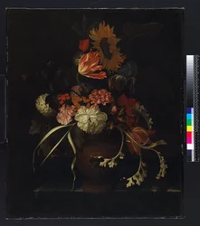 Naturaleza muerta de flores (óleo sobre lienzo)