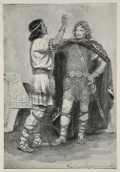 Hereward y Sigtryg, de "Hero Myths and Legends of the British Race" de M.I. Ebbutt
