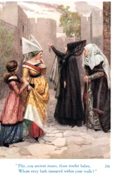 Lástima, piedras antiguas, de esos tiernos niños a los que la envidia ha encerrado entre sus muros", ilustración de "Shakespeare