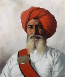 Ganda Singh, un chaprassee sij del grupo topográfico No.14 del Coronel Wilmer, 1894