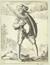 Soldado armado con espada y escudo