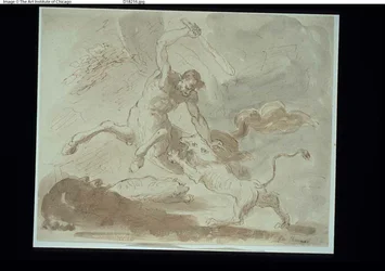 Centauro luchando con León