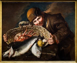 Niño con una cesta de pescado, hacia 1734 - 1736