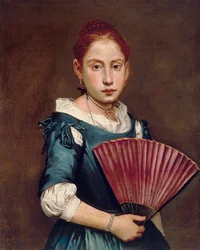Joven con abanico, ca 1740