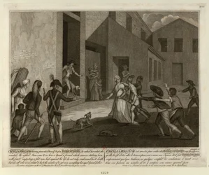 El arresto de Cécile Renault el 22 de mayo de 1794 en el apartamento de Robespierre, c. 1798