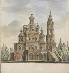 Proyecto para la Iglesia de la Dormición de la Theotokos en la calle Pokrovka en Moscú