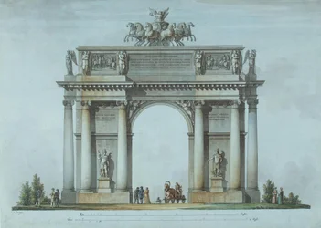 La Puerta del Triunfo de Narva en San Petersburgo, 1814