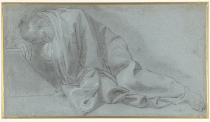 Estudio de un modelo masculino dormido en el suelo