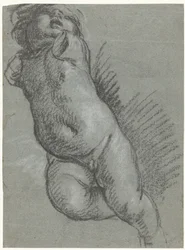 Estudio de un putto flotante