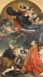 Retablo que representa a la Virgen con los santos Petronio y Alo