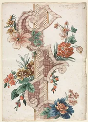 Banda floral decorativa vertical