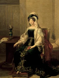 Retrato de la princesa Mariana de Sajonia, esposa del príncipe Paluzzo Altieri, pintura de Giacomo Conca (1787-1852)