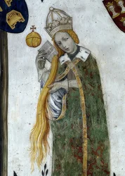 Representación de los marqueses de Saluzzo y sus esposas como héroes y heroínas históricos y mitológicos. (detalle)