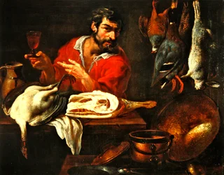 Cocinero en una despensa