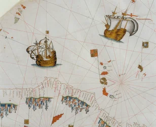 Mapa náutico, detalle de las Islas Canarias, 1564