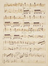 Página de manuscrito de la partitura de 