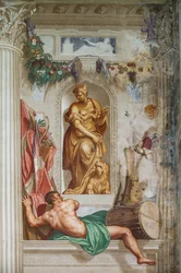 Detalle de la Clemencia de Escipión, c.1565 (fresco)