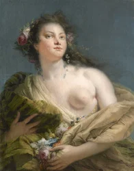 Retrato de una dama como Flora, ca 1760