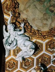 Detalle de la decoración barroca, Iglesia de San Andrés en el Quirinal, arquitecto Gian Lorenzo Bernini, Roma