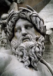 Personificación del Río Ganges, Fuente de los Cuatro Ríos (siglo XVI), diseñada por Gian Lorenzo Bernini