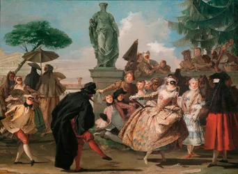 Le menuet - The Minuet - Tiepolo, Giandomenico (1727-1804) - 1756 - Oil on canvas - 80,7x109,3 - Museu Nacional d