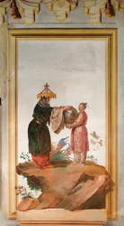 Dos figuras con un jarrón, de la Sala China en la Foresteria