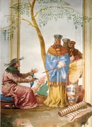 (detalle) del fresco en la Sala China, en la Foresteria, 1757