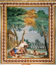 El reposo de los campesinos, de la Sala de Escenas Rústicas, en la Foresteria, 1757