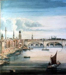 Vista oeste del Puente de Londres Nuevo y el Puente de Londres Viejo