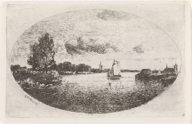 Vista al río con un velero