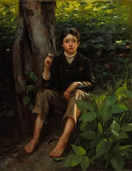 Su primer humo 1878 (Óleo sobre lienzo)