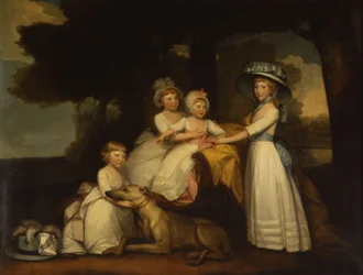 Retrato de los hijos del 2º Duque y de la Duquesa de Northumberland - Lady Elizabeth Percy, Earl Percy, Lady Julia Percy y Lady Agnes Percy