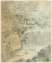 Paisaje con Dos Figuras Masculinas