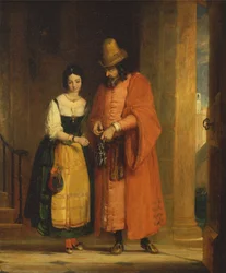Shylock y Jessica del "Mercader de Venecia", II, ii