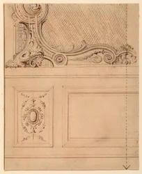 Dibujo para la parte inferior de un panel mural, 1714
